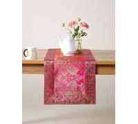Indian Decorative Silk Table Runner, 16x60 Inches Table Runners for Events and Parties, Celebaration & Home Decoration ,Multicolor (Pink)