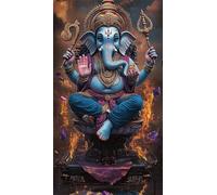 Indian Elephant God Diamond Art Kits,5D Diamond Painting Kits for Adults,DIY Full Square Drill Diamond Painting Kits for Beginners Rhinestone Embroidery Picture Art for Home Decor 80x170 cm