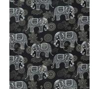 Indian Elephant Paisley Cotton Poplin Floral Printed Premium Sold by 2 Metre Pre-Cut Cotton Fabric 45’ Wide. 100% Cotton. Ideal for Crafting Fabric, Sewing Fabric, Patchwork, and Dressmaking