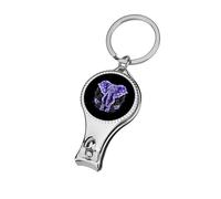 Indian Elephant with Paisley Hamsa Pattern Nail Clippers Sharp Sturdy Fingernail Cutters with Bottle Opener Keychain