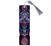 Indian Elephants and Paisleys Dark Background Metal Retro Lace Bookmarklet