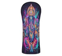 Indian Elephants God Fluorescence Golf Head Cover Set Premium Leather Accessories with Interchangeable No. Tags for Driver & Fairway Woods