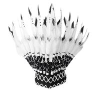 Indian Feather Headband White Feather Handmade Indian Kokoshnik Headdress Home Decor Headpiece For Boys