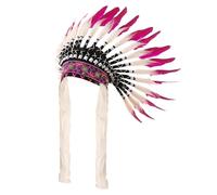 Indian Feather Headdress Handmade Indian Peacock Fascinator Decorative Headband Boho Headpiece Costume Hair Decoration Ethnic Carnival Native American Hair Band Flapper (B)