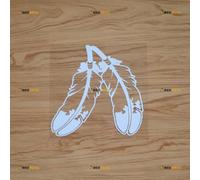 Indian Feather Sticker Decal Vinyl - White 15.2cm - for Car Boat Laptop Cup No Background Die-Cut