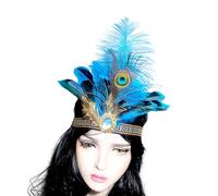 Indian Feathered Hairband Festival Costume Props Headband Flapper Headdress Carnivals Party Celebration Props Headwear Special Occasion Hair Clip