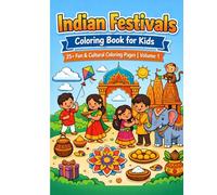 Indian Festivals Coloring Book for Kids: 25+ Fun & Cultural Coloring Pages | Volume 1