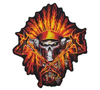 Indian Fire Feathers Back Patch Large Iron-On Patch Size 22.7 x 26.4 cm