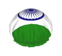 Indian Flag Design Double Layer Reusable Shower Cap, Fits Most Head Sizes