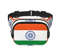 Indian flag Square double - layer fanny pack with adjustable shoulder strap - travelling fanny pack - perfect for outdoor sports, Black, One Size