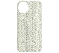 Indian Floral Blockprint Pattern in Olive Green Case for iPhone 14 Plus