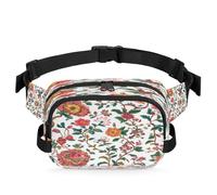 Indian Floral Waist Bag Multifunction Pack for Travel Sport Running Fanny Pack Bumbag Pouch Purse Belt Bag for Women Men Kids Girls Boys