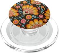 Indian Folk Art Floral Pattern PopSockets PopGrip for MagSafe