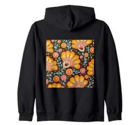 Indian Folk Art Floral Pattern Zip Hoodie