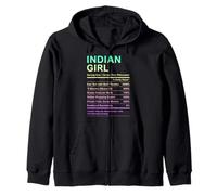 Indian Girl Proud Desi Roots Zip Hoodie