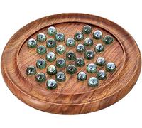 Indian Glance Games Solitaire Board in Wood with Glass Marbles