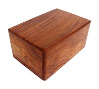 Indian Glance Sheesham Wood Urn - Brown, Solid Pattern, Cremation Urn (Large 8.5" x 6.5" x 4.5", 170 cu. in.)