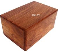 Indian Glance Wooden Urn Box - Cremation Urn for Human Ashes (Medium)