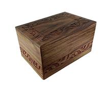Indian Glance Wooden Urn Box - Hand Carved Design (Medium 7" x 5" x 3.5" Urn Holds: 80 cu.in.)