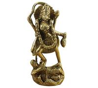 Indian Goddess Kali Ma Statue - Handcrafted Hindu Brass Sculpture - Indian Art Decor - 11 x 5 x 3 CM