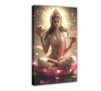 Indian Goddess Lakshmi Canvas Poster Sacred Spirit Mural Indian Mythology Decoration