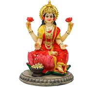 Indian Goddess Lakshmi Statue Figurine - 5.3”H Lakshmi Idols Statue Murti Laxmi Staue Home Office Temple Mandir Pooja Item Diwali Gifts Diwali Decoration for Home Spiritual Gift