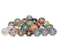 Indian Haat Bazaar Multicolor Assorted Cabinet Knobs - Set of 30 Pcs