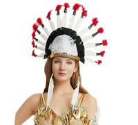 Indian Hairband Carnivals Party Headband FatTuesday Feathered Hairhoop For Stage Perfromances Cultural Celebration Costume Accessory