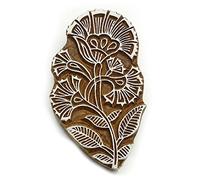 Indian Hand Carved Flower Design Wooden Printing Block Textile Stamp