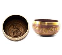 Indian Hand Made Brass Tibetan Buddhist Prayer Instrument with Striker Stick, OM Bell, OM Bowl, Meditation Bowl, Music Therapy (Multicolor, 4 Inch Diameter) by Indian Collectible