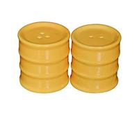 Indian Handcrafted Ceramic Salt and Pepper Shaker/Dispenser Set with Perfect Pour Holes for Kitchen Dining Table Picnic Office Restaurant Hotel (Set of 2) Barrel/Drum Look Yellow