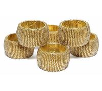 Indian Handmade Beaded Napkin Rings Holder Golden Napkin Ring Holders Set Dining Table Décor