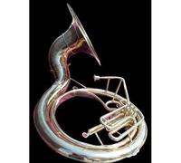 INDIAN HANDMADE BRASS FINISH SOUSAPHONE BRASS MADE TUBA MOUTH PIECE WITH CARRY BAG 25"