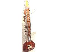 INDIAN HANDMADE ~ ELECTRIC SITAR SHRI RAVI SHANKAR STYLE DESIGNER TUN WOOD FREE STRING & MIZRAB + BAG