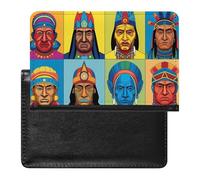 Indian Head Portraits Passport Holder Travel Wallet Cover Case with Card Slot Organiser for Men Women