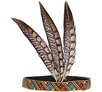 Indian Headband Headdress Feather Headwear Native American Hair Band Headpiece Flapper Unisex Adult Hair Decoration for Birthday Parties, Banquets, Festivals, Dances