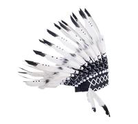 Indian Headdress Kids- Adjustable Head Strap, 16.53x11.81in Dimension Featther Tiara, Beautiful Costume Drama Photo Props, Safe Synthetic Material Headgear | Tribal For Boys & Girls