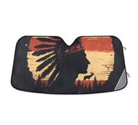 Indian Headdress Western Cowboy Style Silhouette Automotive Interior Sun Protection Foldable Reflective Sun Shade winshield viseras para el sol para carros