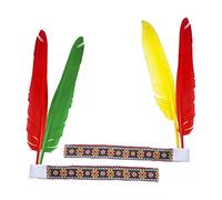 Indian Headress 2 Feathers Accessory for Wild West Cowboy Fancy Dress
