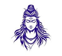 Indian Hinduism god Lord Shiva Stock Image Vinyl Art Sticker 65.6x77.3cm Removable Without Leaving Glue DarkBlue