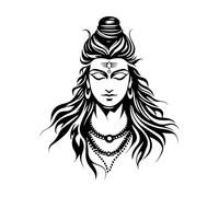 Indian Hinduism god Lord Shiva Stock Image Vinyl Art Sticker 65.6x77.3cm Waterproof Black