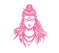 Indian Hinduism god Lord Shiva Stock Image Vinyl Wall Decals 41x48.3cm Easy Installation Pink