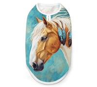 Indian Horse Cute Dog Shirt Sleeveless Soft Breathable Pet Apparel Tank Top Summer Cool L