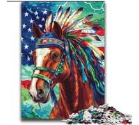 Indian Horse Jigsaw Puzzles for Adults Teenagers Jigsaws Puzzle, Challenging Game Gifts for Is Ideal As A Gift for The Whole Family (70x100cm)