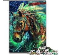 Indian Horse Puzzles for Adults Teens 1000pc Puzzle, Suitable for Ages 14 And Up Family Fun It Is Ideal As A Gift for The Whole Family (26x38cm)