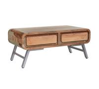 Indian Hub Aspen 2 Drawer Coffee Table - Metal/Wood - L55 x W110 x H45 cm in Brown Indian Hub Brown