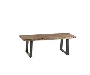 Indian Hub Baltic Live Edge Coffee Table - Metal/Acacia Solid Wood - L50 x W115 x H40 cm in Brown Indian Hub Brown