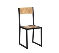 Indian Hub Cosmo Industrial Dining Chair (Set of 2) - Solid - L40 x W40 x H90 cm in Brown Indian Hub Brown