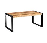 Indian Hub Cosmo Industrial Large Coffee Table - Solid Mango Wood - L60 x W110 x H45 cm in Brown Indian Hub Brown