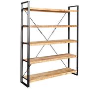 Indian Hub Cosmo Industrial Large Open Bookcase - L40 x W160 x H200 cm in Brown Indian Hub Brown